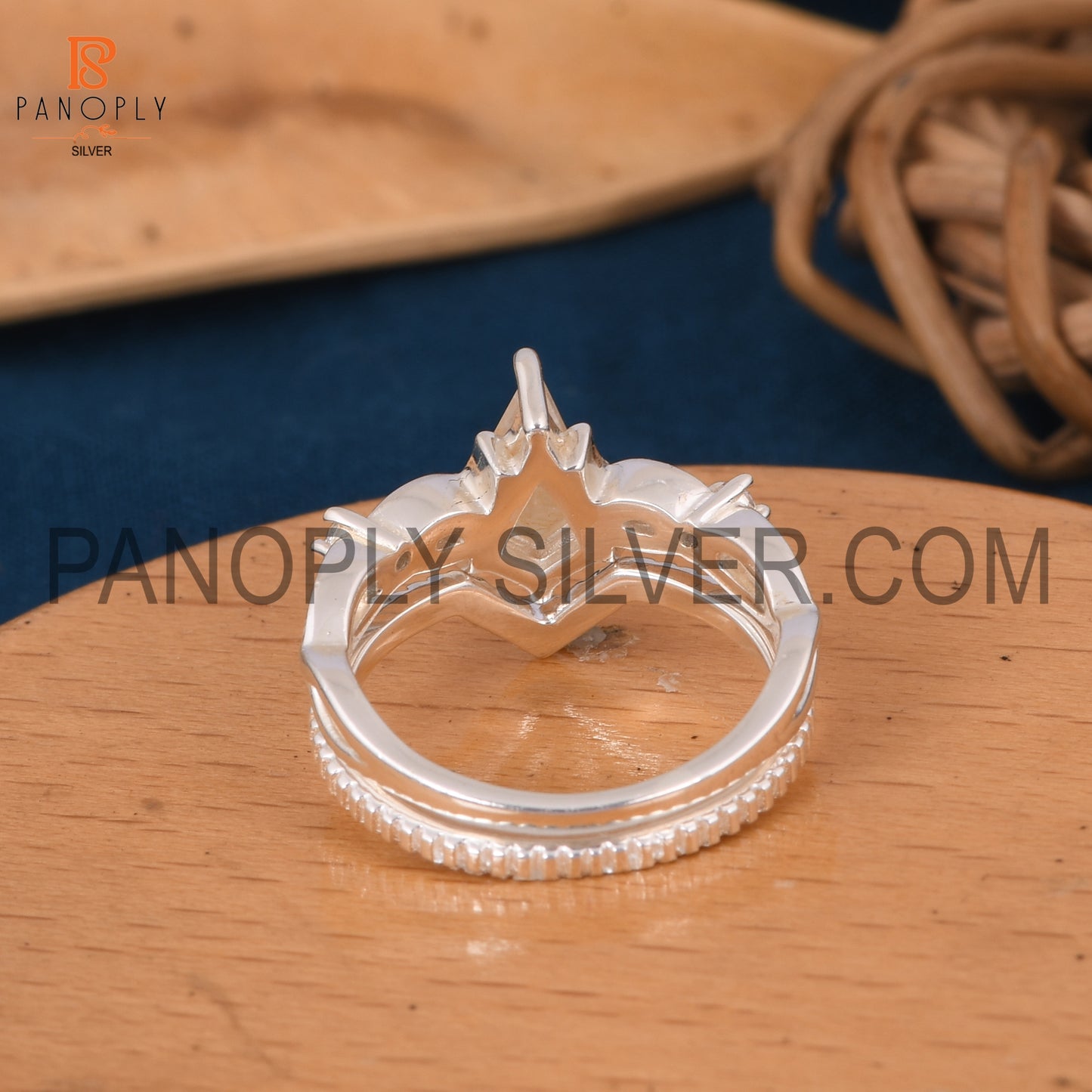 925 Silver Golden Rutile Gem Mothers Day Rings