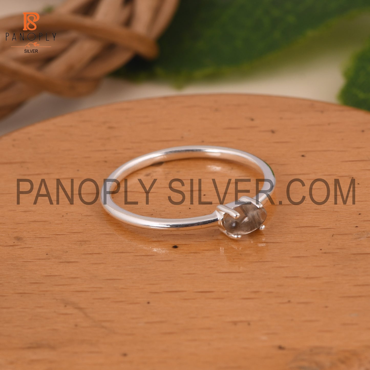 925 Silver Oval Prong Set Ring Gift For Wife, Minimal Rings