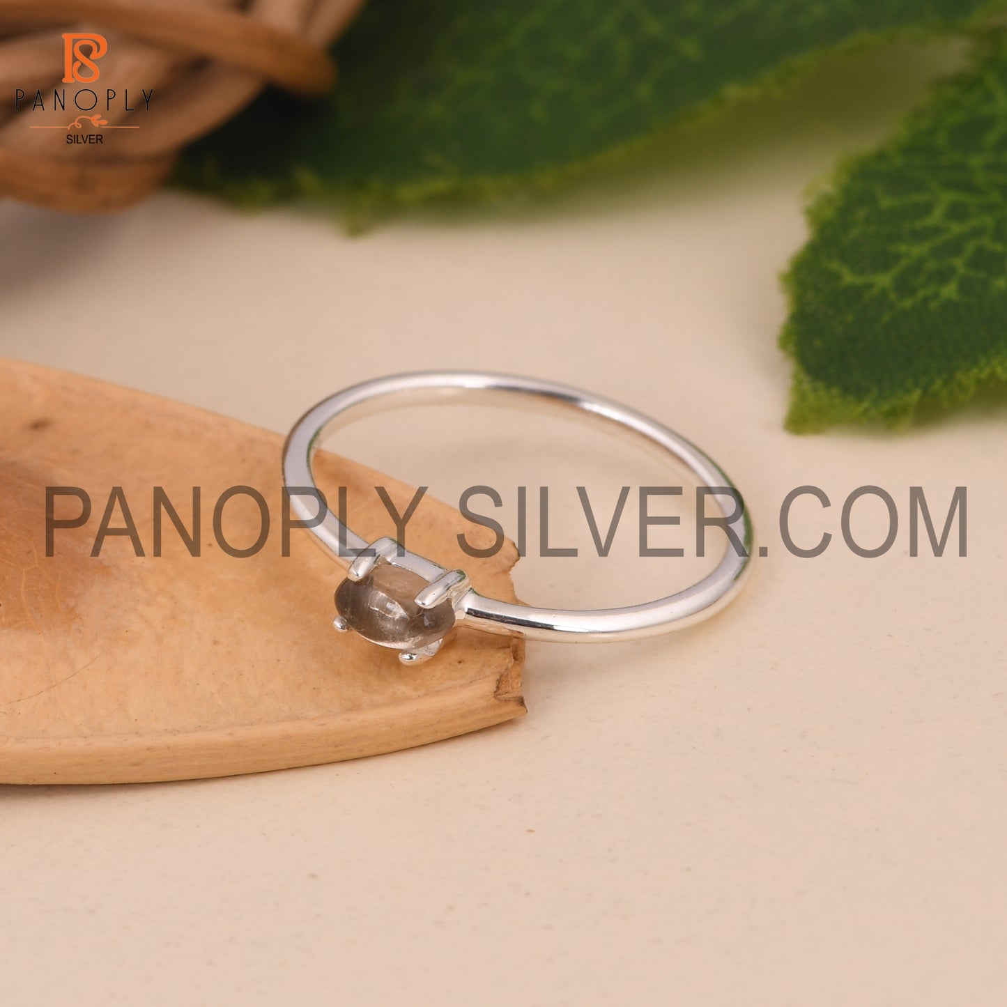 925 Silver Oval Prong Set Ring Gift For Wife, Minimal Rings