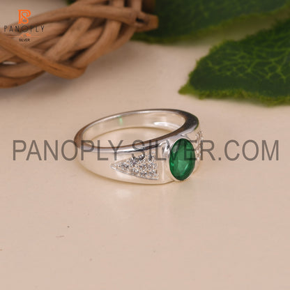 Zambian Emerald Quartz Gemstone Ring For Men Gift For Father