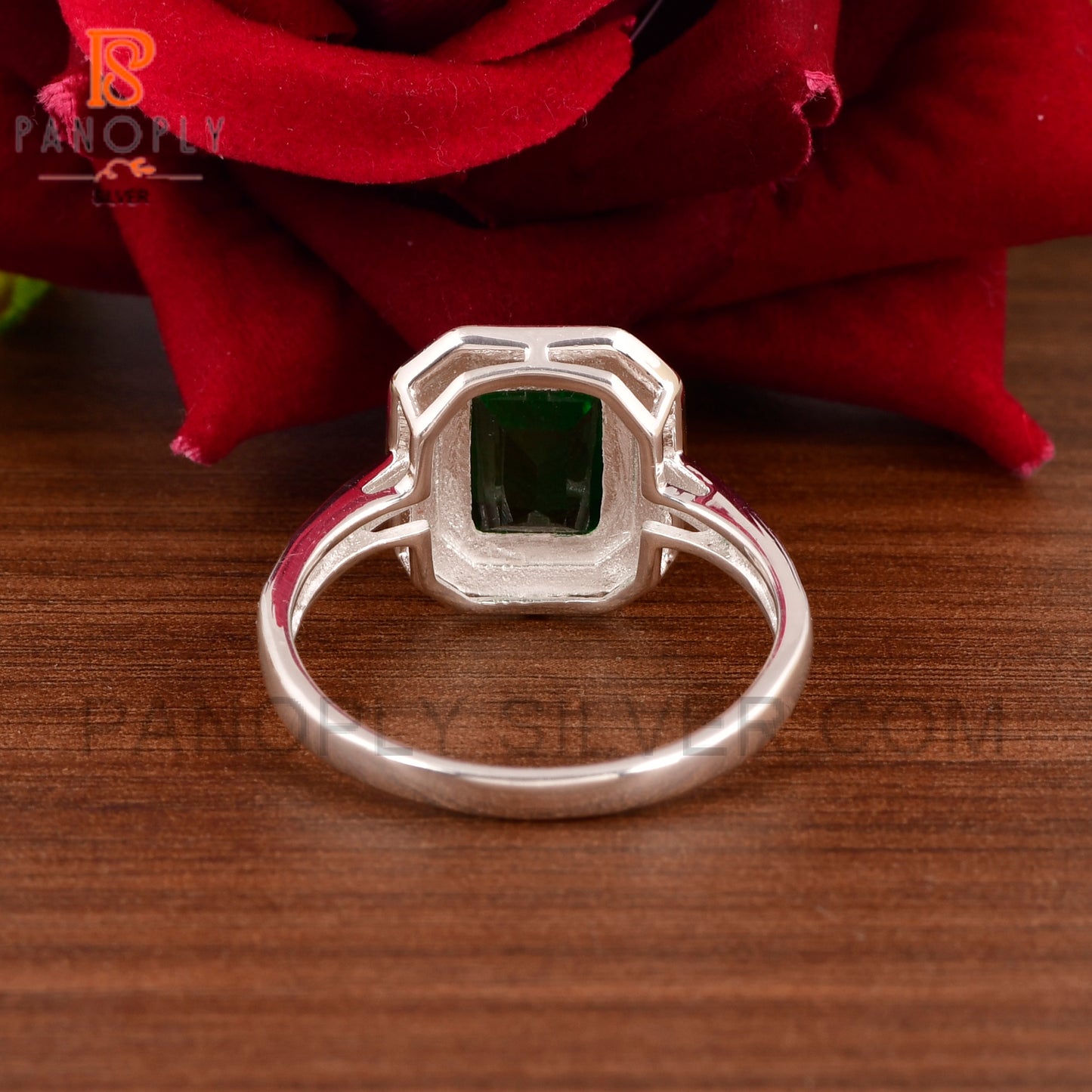 925 Silver Zambian Emerald Quartz Gemstone Vintage Rings