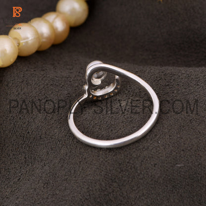 Half Moon Pearl Crescent Rings 925 Jewelry