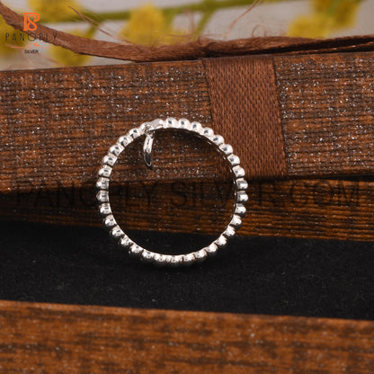 Double Eternity Ball Band Charm Moon Promise Ring