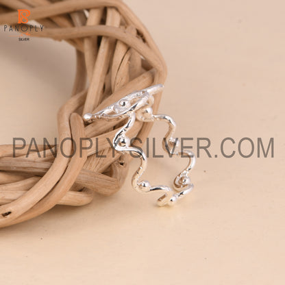 Zig Zag Band With Heart Shape Ring Gift For Love