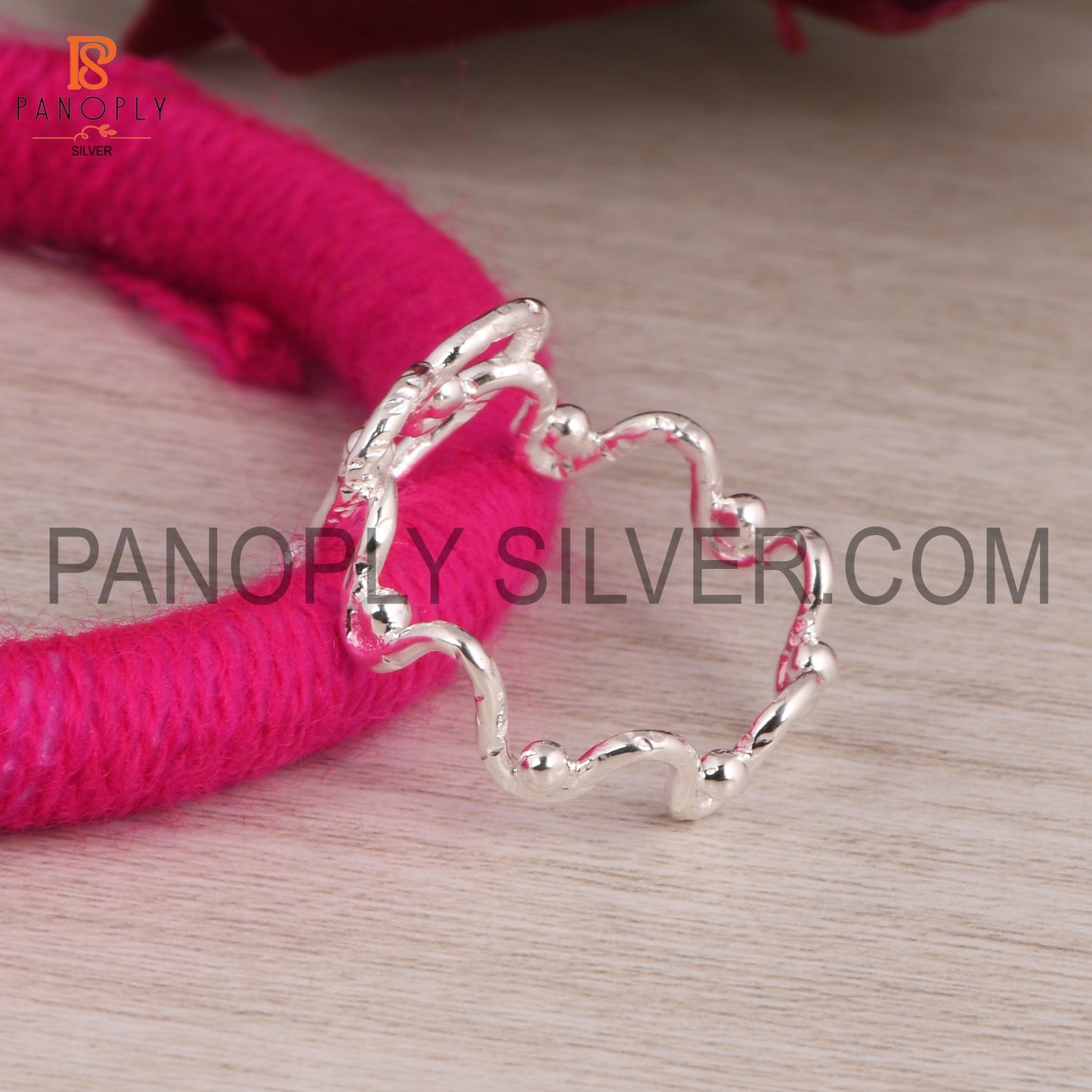 Zig Zag Band With Heart Shape Ring Gift For Love