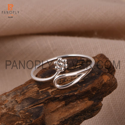 Flower 925 Silver Openable Stacking Rings