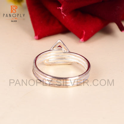 925 Silver Pearl Triangle Shape Ring For Women