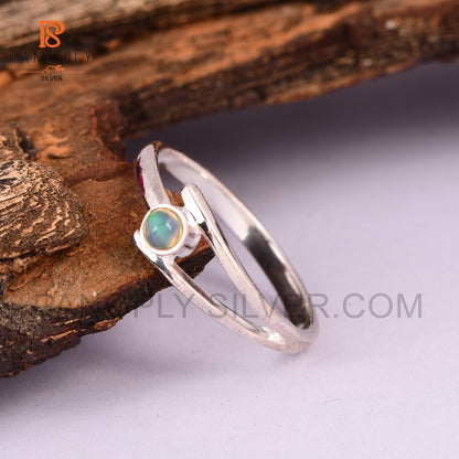 Stunning Ethiopian Opal Cabochon Round Ring Design