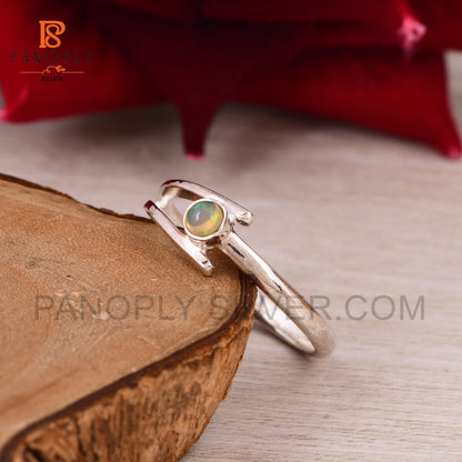 Stunning Ethiopian Opal Cabochon Round Ring Design