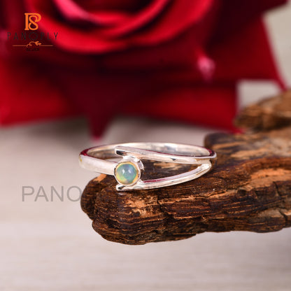 Stunning Ethiopian Opal Cabochon Round Ring Design