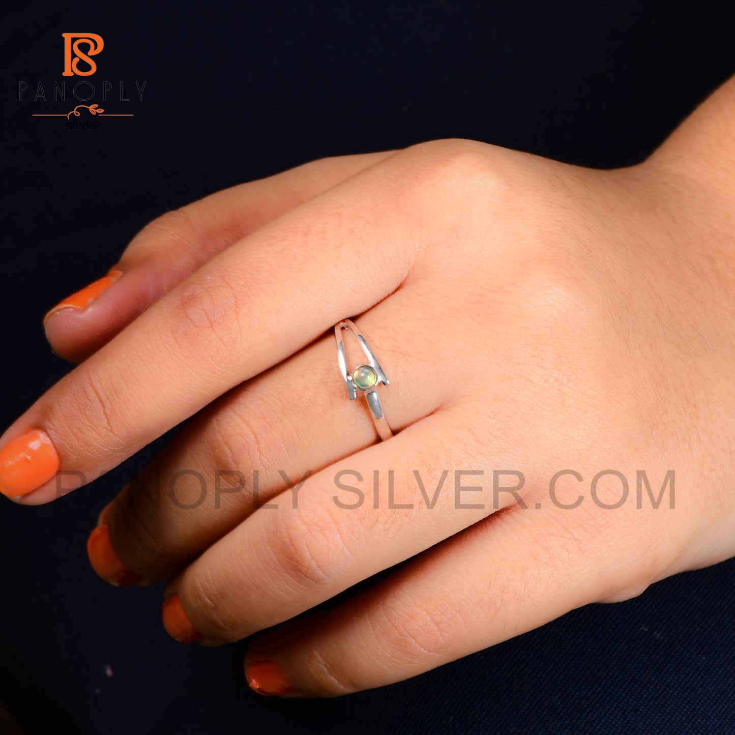 Stunning Ethiopian Opal Cabochon Round Ring Design