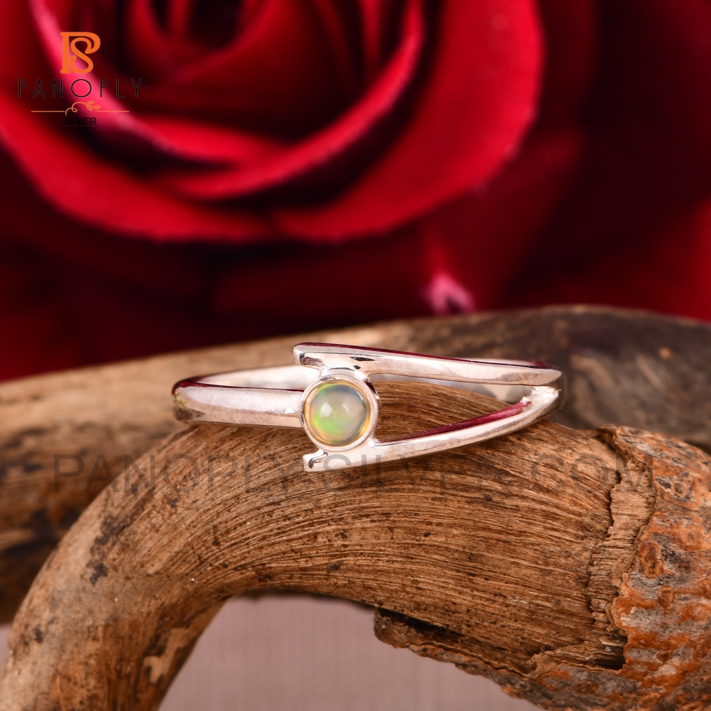 Stunning Ethiopian Opal Cabochon Round Ring Design