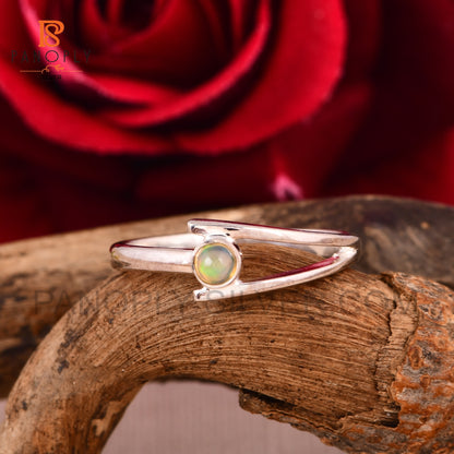 Stunning Ethiopian Opal Cabochon Round Ring Design