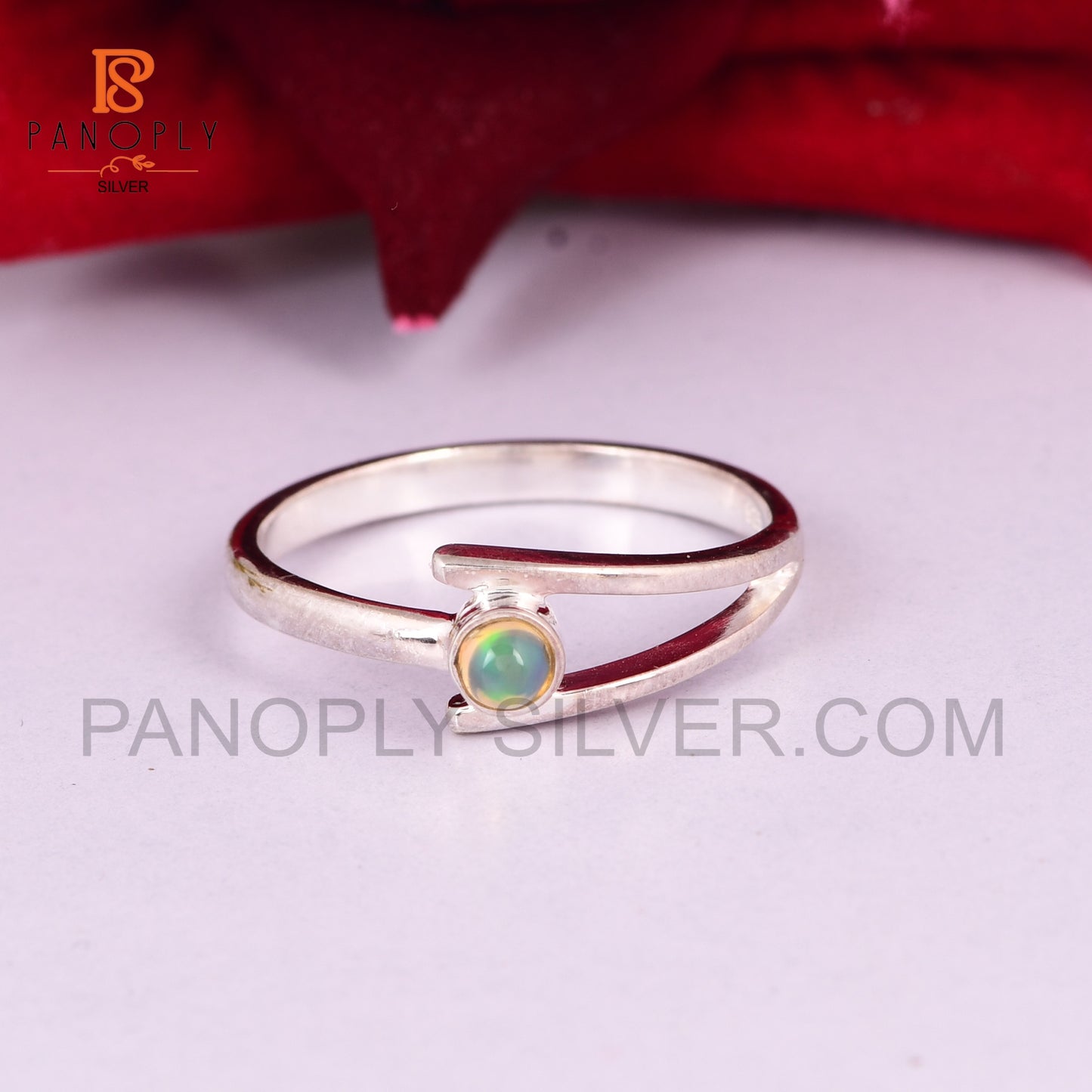 Stunning Ethiopian Opal Cabochon Round Ring Design