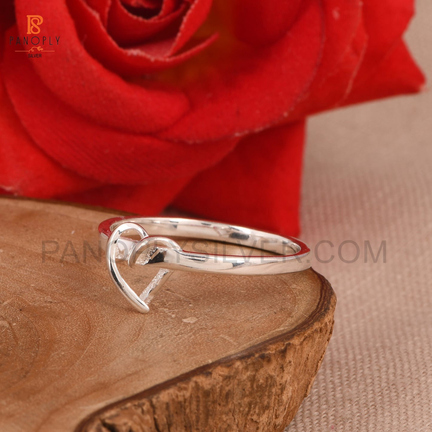 925 Silver Heart Knot Love Rings Gift for Love