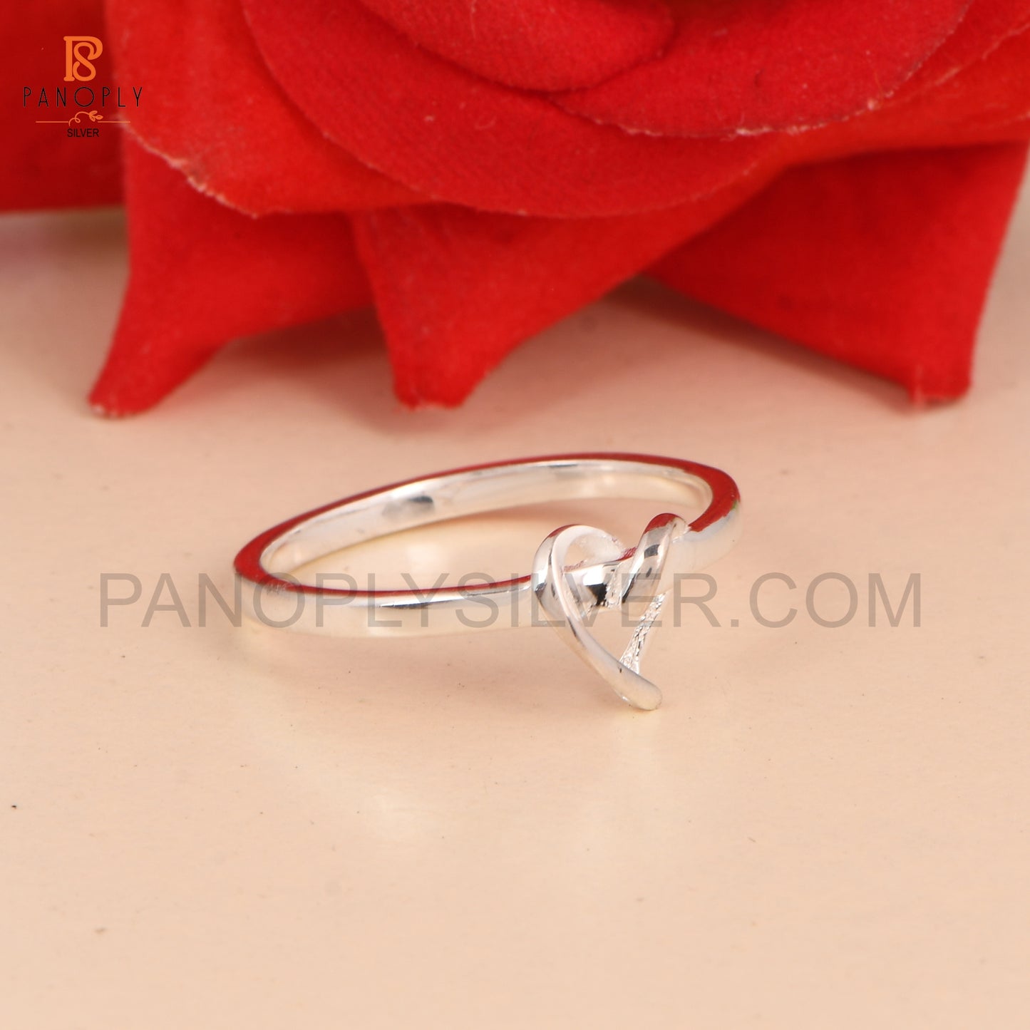 925 Silver Heart Knot Love Rings Gift for Love