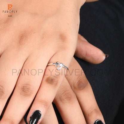 925 Silver Heart Knot Love Rings Gift for Love