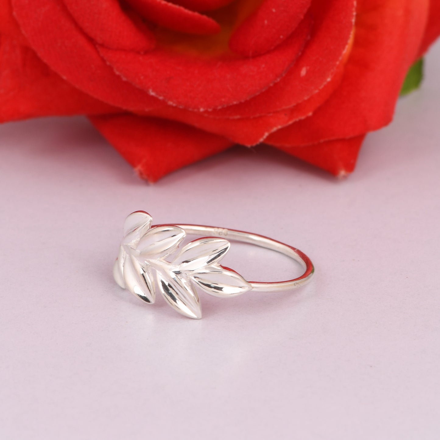 Sterling Silver Leaf Design Nature-Inspired Ring