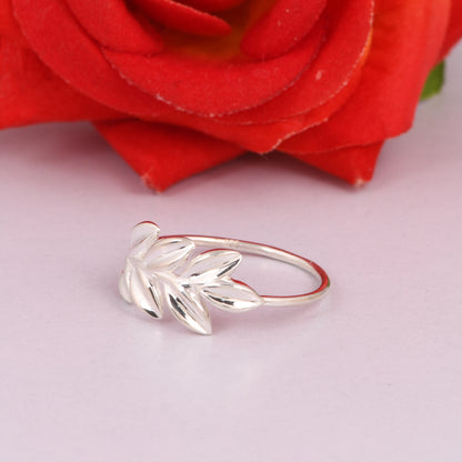 Sterling Silver Leaf Design Nature-Inspired Ring