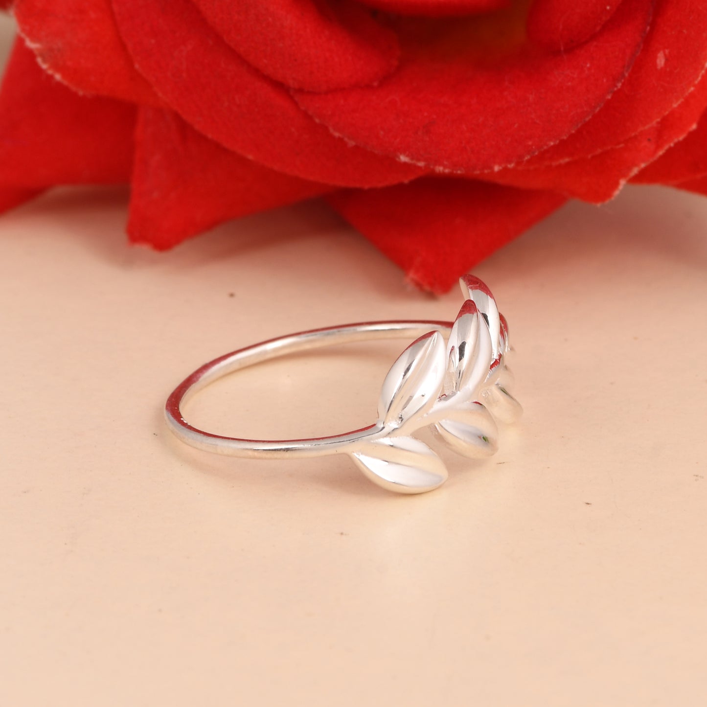 Sterling Silver Leaf Design Nature-Inspired Ring