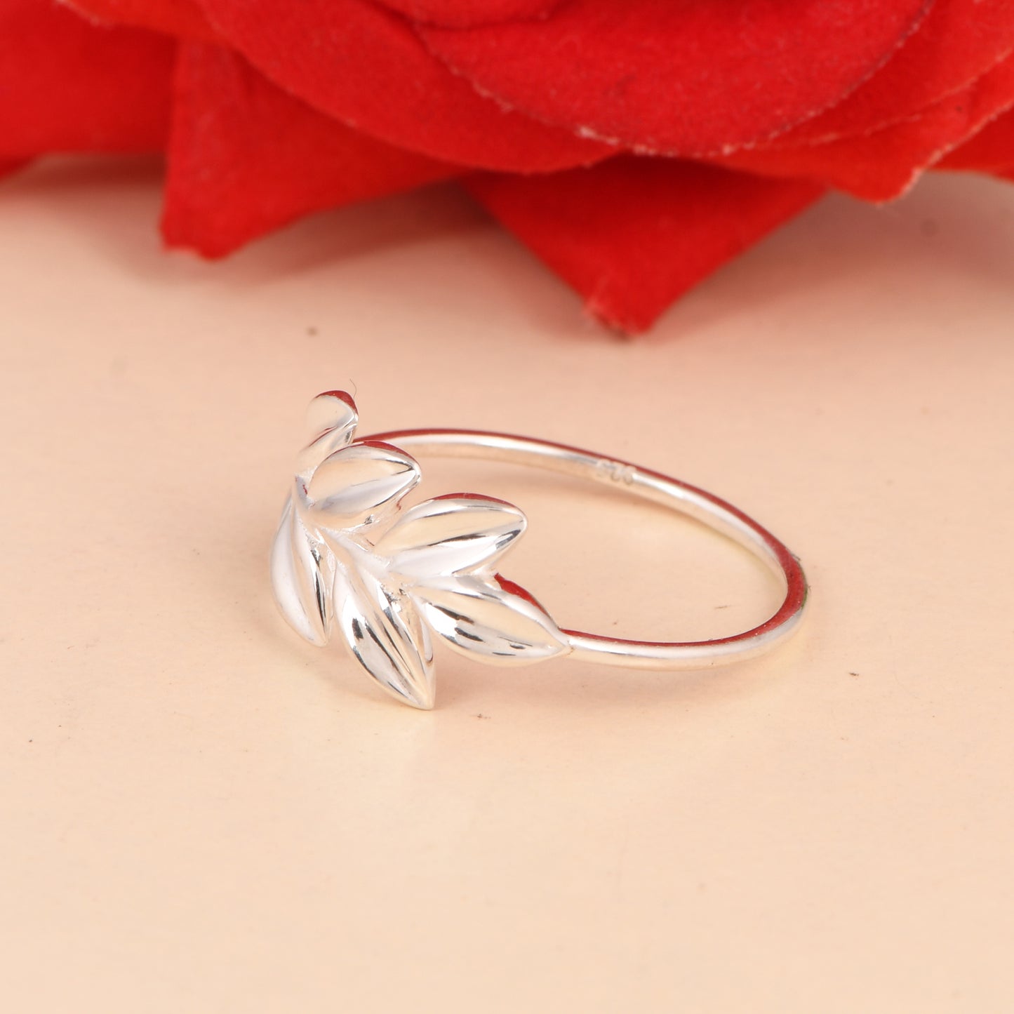 Sterling Silver Leaf Design Nature-Inspired Ring