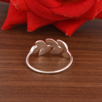 Sterling Silver Leaf Design Nature-Inspired Ring