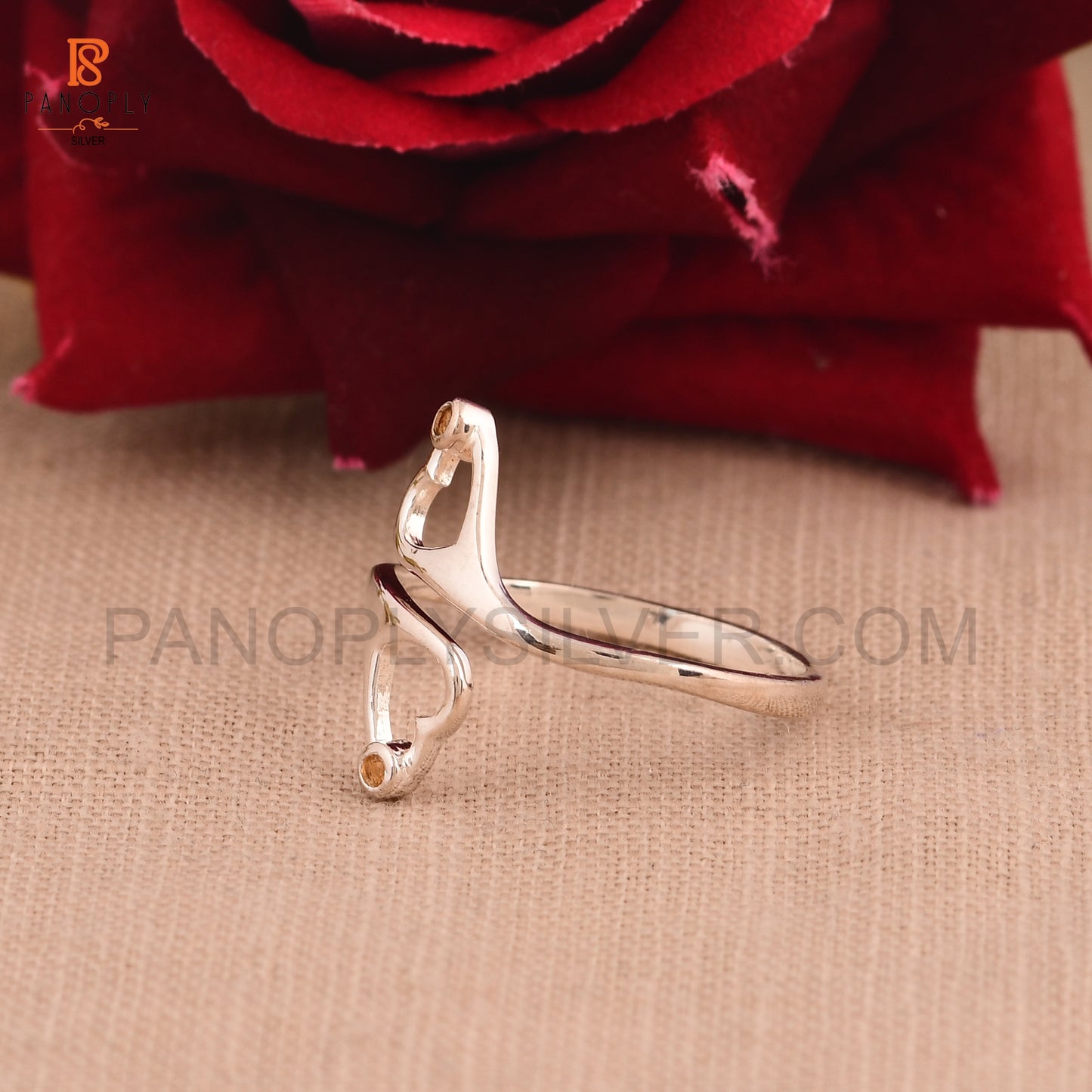 Genuine Citrine Flower Minimalist Dainty Rings (Copy)