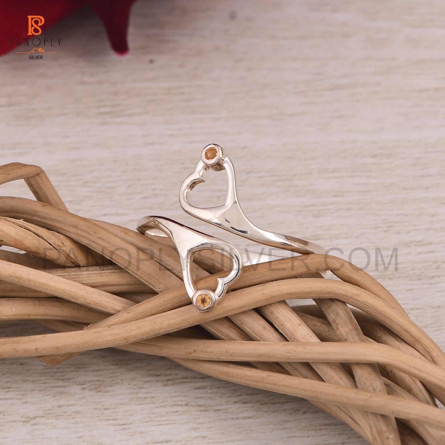 Genuine Citrine Flower Minimalist Dainty Rings (Copy)