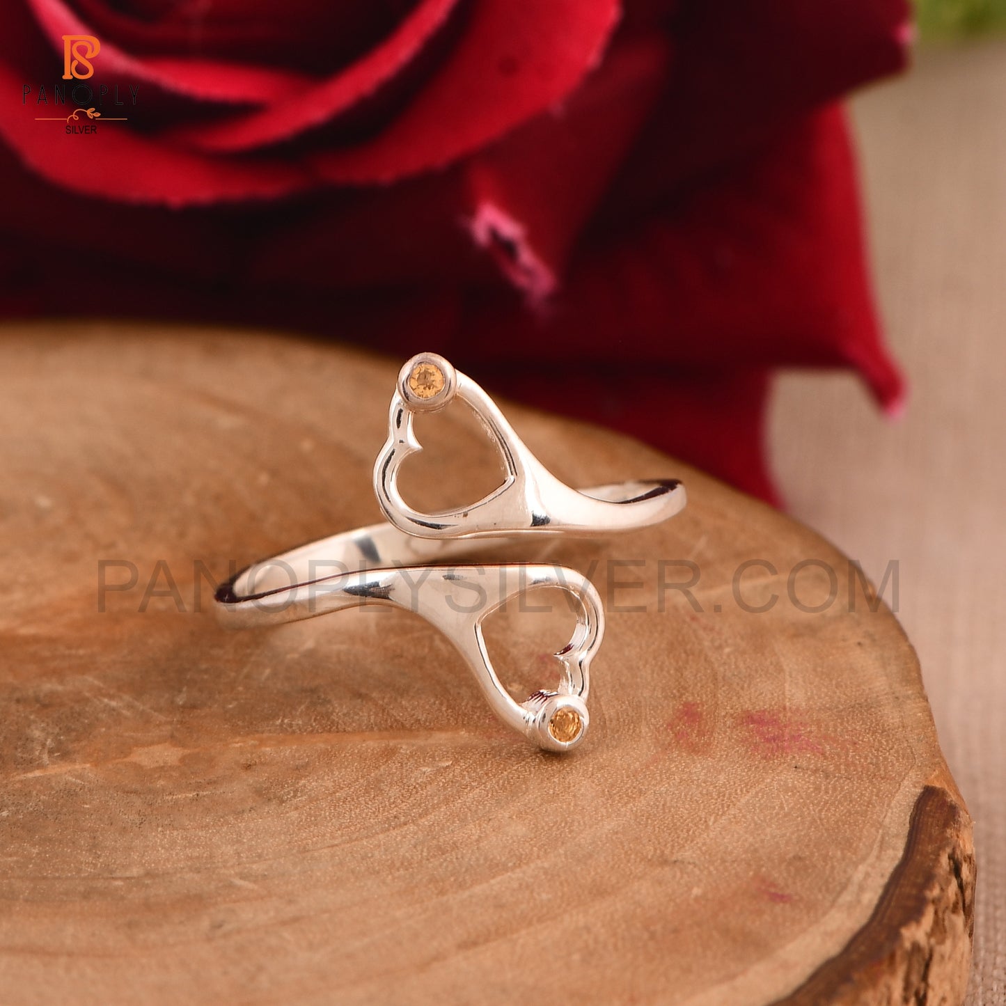 Genuine Citrine Flower Minimalist Dainty Rings (Copy)