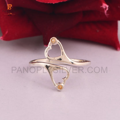 Genuine Citrine Flower Minimalist Dainty Rings (Copy)