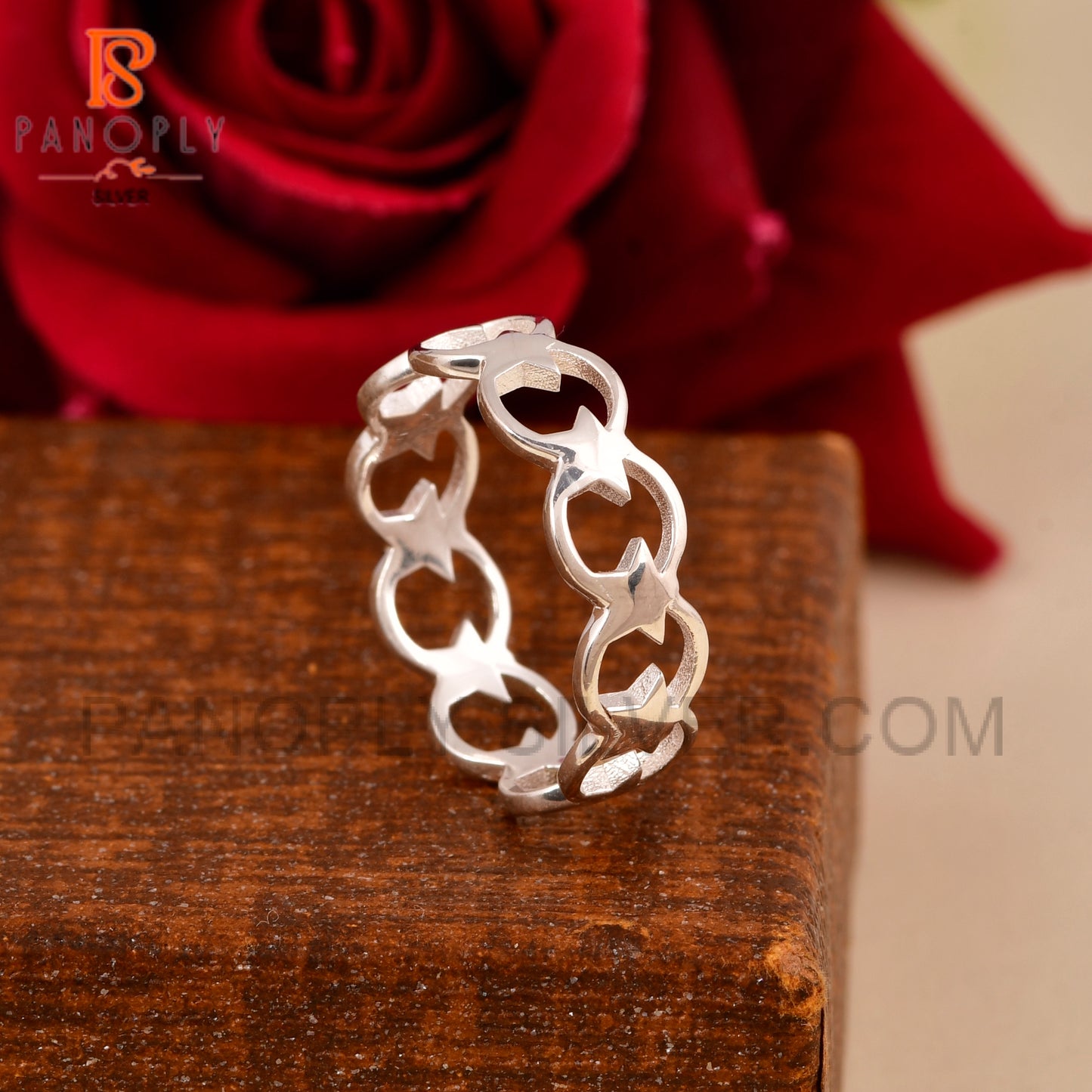 925 Sterling Silver Tiny Eternity Star Rings