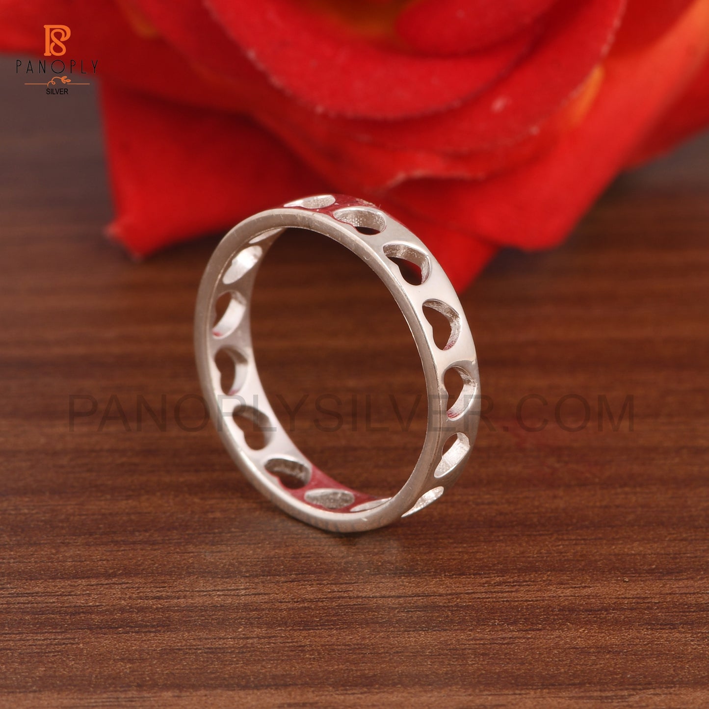 Sterling Silver Heart Cut-Out Band Ring