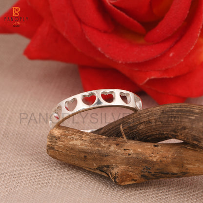 Sterling Silver Heart Cut-Out Band Ring