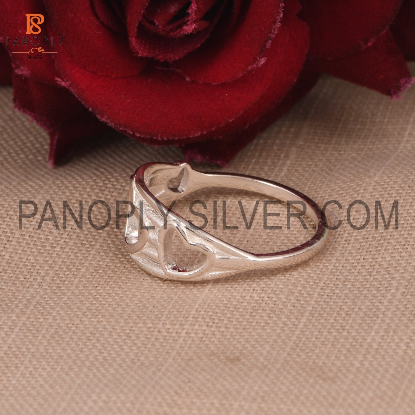 Signet Heart 925 Sterling Silver Promise Love Ring