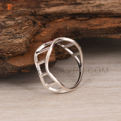 925 Silver Modern Wave Design Rings