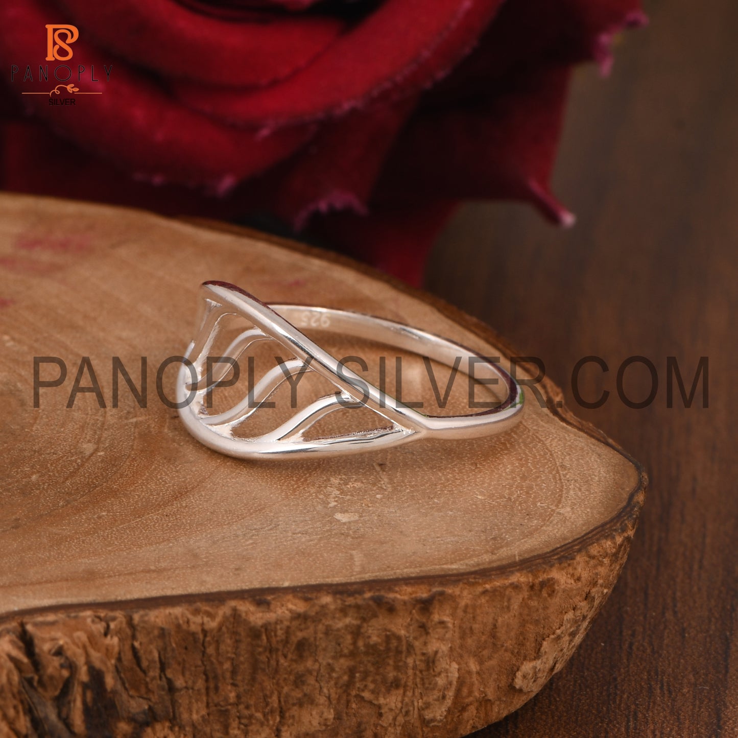 Open Leaf Ring for Women – Nature-Inspired in 925 Sterling Silver