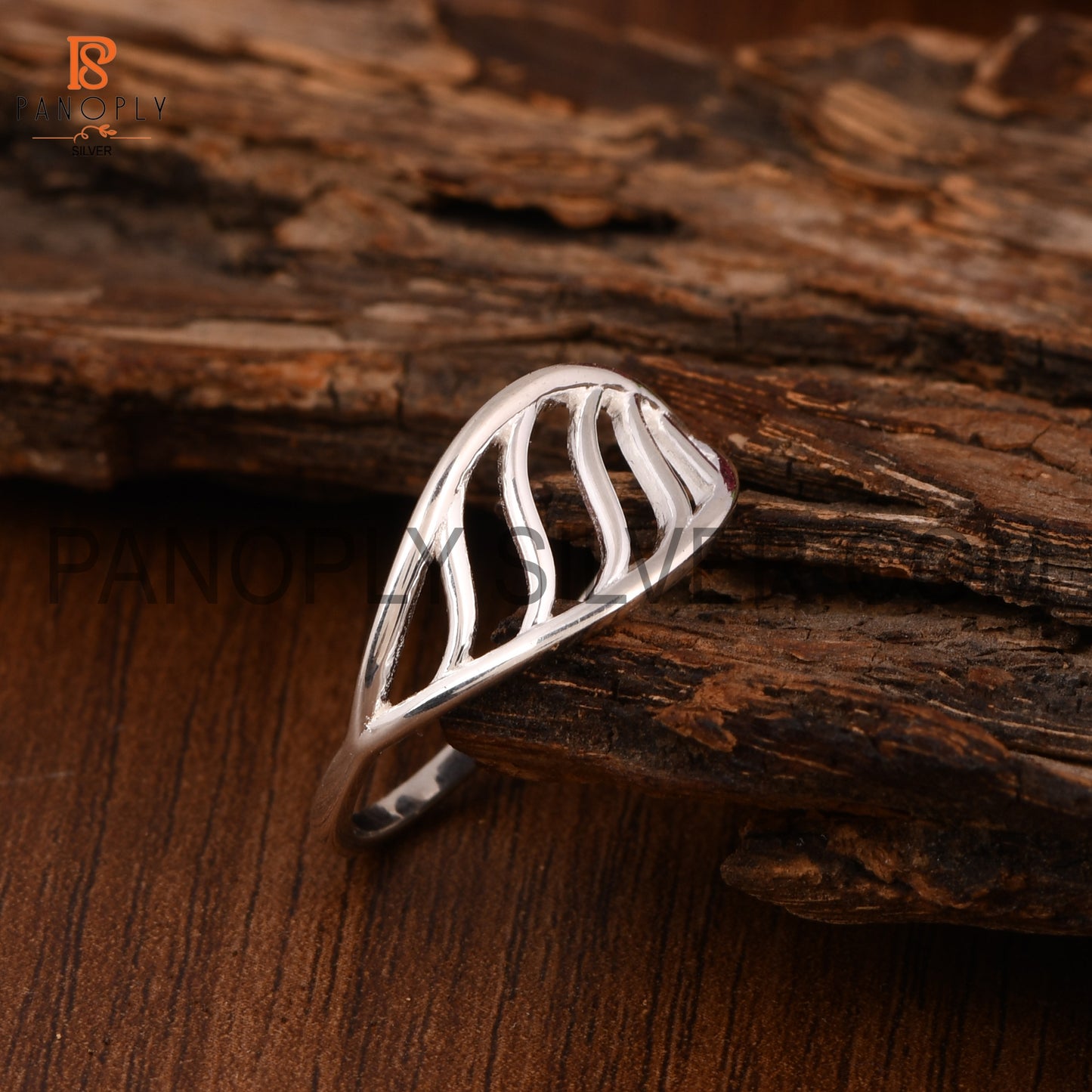 Open Leaf Ring for Women – Nature-Inspired in 925 Sterling Silver