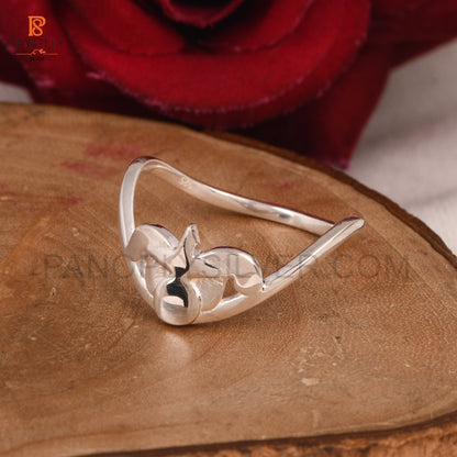 925 Sterling Silver Wave Band Rings Gift For Her