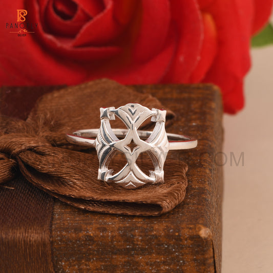 925 Sterling Silver Celtic Cross Ring, Vintage Design