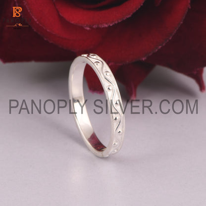 Wave Band 925 Sterling Silver Ring Daily Wear Silver Jewelry