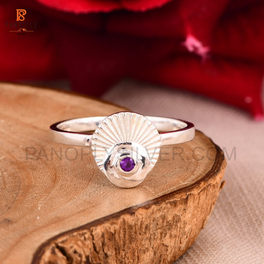 Amethyst Gems 925 Silver Rings For Mother