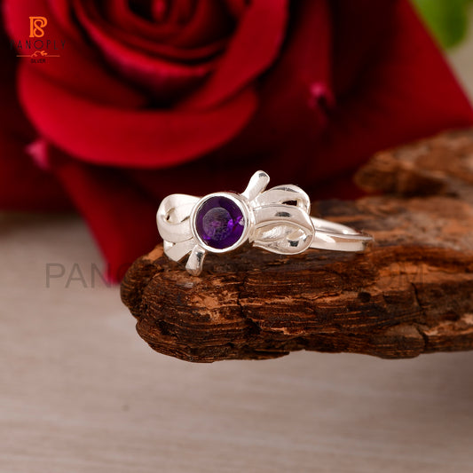 Amethyst Bow Silver Jewelry For Women