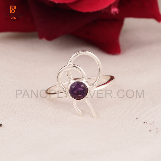 Amethyst Bow 925 Sterling Silver Jewelry For Women