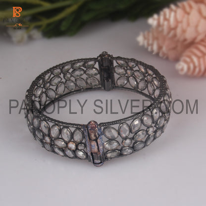 Cubic Zirconia Flower Openable Women Bangles