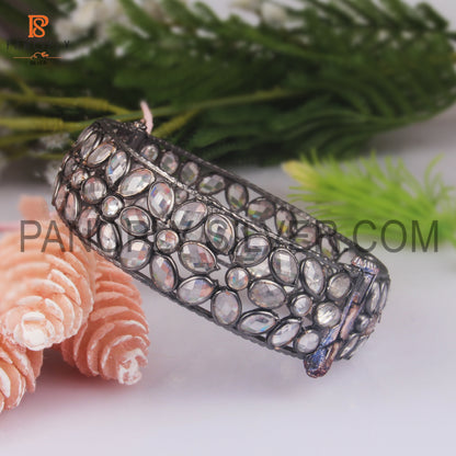 Cubic Zirconia Flower Openable Women Bangles