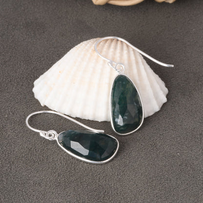 Unshape Checker Moss Agate Earrings For Women