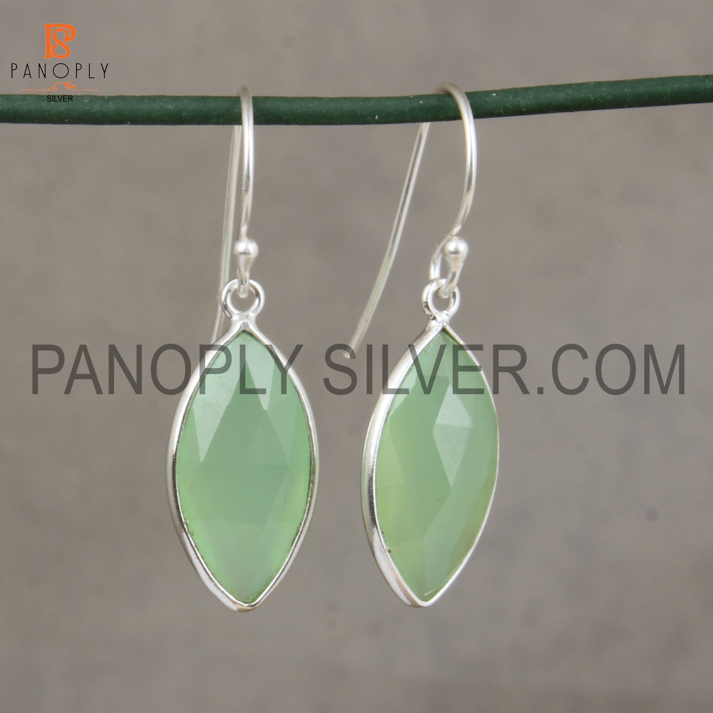 Prehnite Chalcedony 925 Sterling Silver Women's Earrings