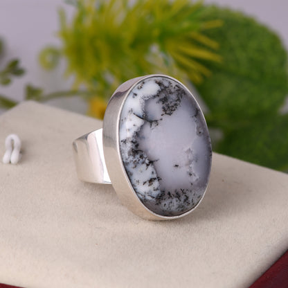 Dendritic Opal 925 Sterling Silver Ring Ring