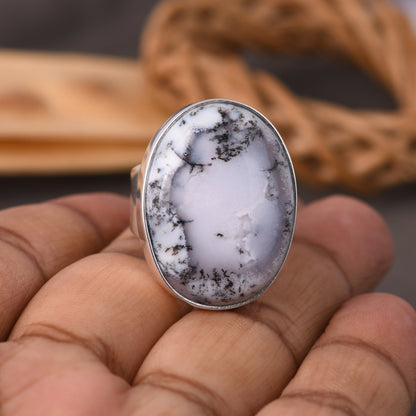 Dendritic Opal 925 Sterling Silver Ring Ring