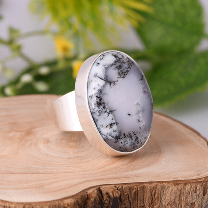 Dendritic Opal 925 Sterling Silver Ring Ring